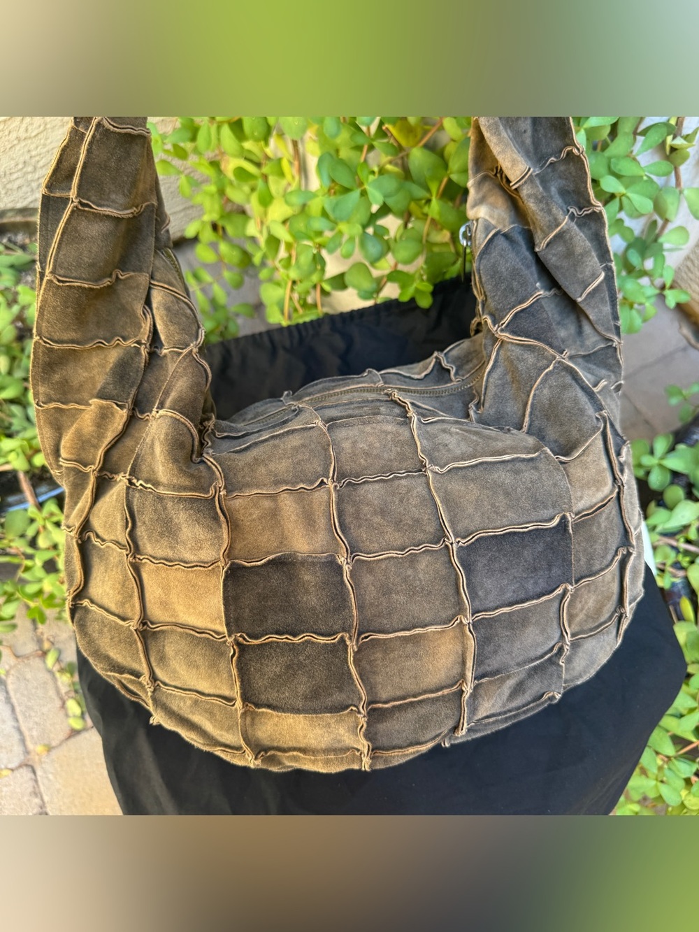 CHANEL Brown Patchwork Suede Shoulder Bag - Picture 2 of 14